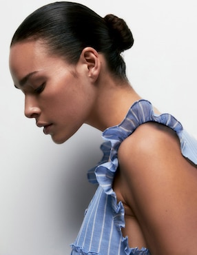 Camisón Sfera estampado a rayas de algodón