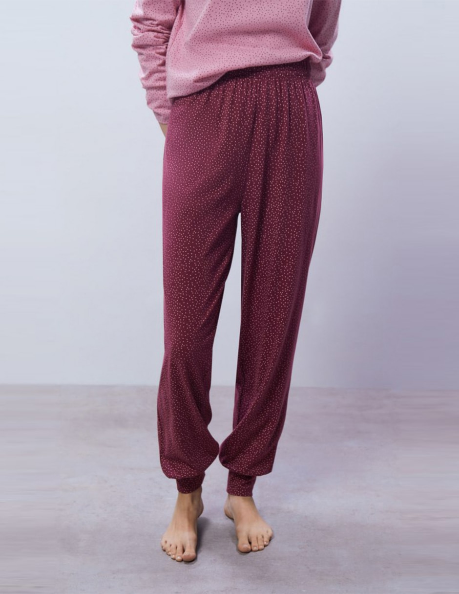 Pantalón pijama Sfera de algodón para mujer